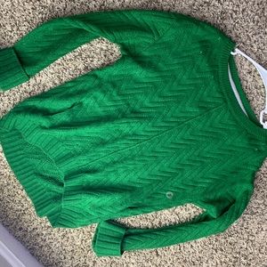 green sweater